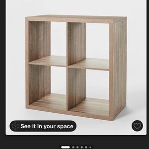 4-Cube Organizer Shelf in Natural Wood Finish